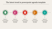 Fabulous Five Noded PowerPoint Agenda Template presentation